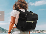 Black 40L Large Capacity Travel Business Backpack with Expandable Compartments, Including 2 Toiletry V888-ELOSUNG17053