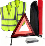 4-Piece Car Emergency Safety Kit with 2 Reflective Vests, Warning Triangle and Emergency Blanket V1188-MS-731-007