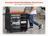 16U AV Rack, 90.7 kg Max Load Capacity, Home Recording Studio Rack with Lockable Caster Wheels, Open V952-LYSJJ16U18YCAXC9D001V0