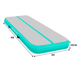 Powertrain Airtrack 20cm Thick 4m x 2m Inflatable Gymnastics Tumbling Mat Air Track - Mint Gree IFM-0402-GYGN