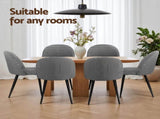 Artiss Dining Chairs Set of 2 Linen Solid Curved Houndstooth MO-DIN-02-LI-HSX2