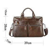 Coffee Men's Genuine Leather Briefcase - Classic Business Messenger Bag V888-ELOSUNG12650