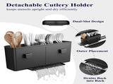 Dish Drying Rack - Multi-Functional Dish Rack for Kitchen Counter with Cutlery Holder, Rust-Proof V1106-COLORBLACK