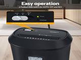Devanti Electric Paper Shredder for Home Office 10 A4 Paper Sheet Cross-Cut Paper SHRED-1001C-BK