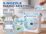 Portable Misting Camping Fan with Water Tank and LED Light, Rechargeable Battery Powered Fan for V1189-LC-AMZ-00096