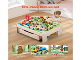 Train Table 100 PCS Wooden Kids Activity Table with Rolling Storage Drawer V952-CGKHCZ312513ALK2I001V0