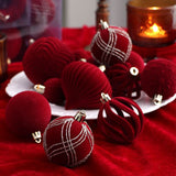 46-Piece Flocked Christmas Ornament Set with Balls, Rings, and Teardrop Shapes for Holiday Tree, V1341-ZY-RNPBEDZB-DARKGREEN