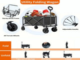 Foldable Shopping Cart, made of 600D waterproof Oxford fabric, equipped with all-terrain silent V1106-ZDGWL001
