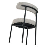 Luxe Boucle Cushioned Elsa Dining Chairs in White Quartz V264-DNC-416B-MCR-02-1
