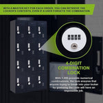 12-Door Locker for Office Gym Shed School Home Storage - 4-Digit Combination Lock V63-839121