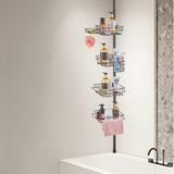 42" to 114" High Shower Corner Caddy Tension Pole Rust-Proof Tension Pole V952-SCTPBXGFXHDSUVNVIV0