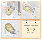 32oz Wide Mouth Mason Jar Sprouting Kit - Glass Jars with 316 Stainless Steel Mesh Lids, V888-ELOSUNG55437