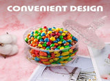 2 pieces Clear Glass Candy Storage Jar, Lidded Crystal Candy Dish, Elegant Food Container for Home V1370-AZ4-16675