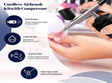 Airbrush Kit with Compressor, 48PSI High Pressure Air Kit with 0.3/0.5mm Nozzle and Cleaning V1370-AZ4-07589
