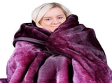 Laura Hill 800-GSM Mink Blanket Queen Size Double-Sided Soft Plush Bed Faux Throw Rug Purple MNKHV-MV