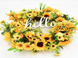 Sunflower Garland Door Ornament Ins Nordic Sunflower Decoration Hello Hanging Ornament V1294-YM0715-211029DY08-2