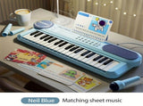 Portable Kids' Electronic Piano with Sheet Music and Microphone - Professional 37-Key Tactile V888-ELOSUNG42605