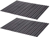 Sink mat - 2 pieces - 30x40cm - Sink insert - Rectangular - Dot design - Sink protection - Black V1188-NK-BOL-92