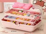 3 Tiers Desktop Storage Box Clear Cover Large Capacity Multi Grids Desk Organization Container for V1294-YM0706-3117230257111