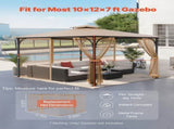 Gazebo Netting Replacement, Fit Most 10 x 12 x 7 FT Gazebo Curtain, Outdoor Garden Net, 4-Panel V952-LTWZDL10FT12PTRC2V0