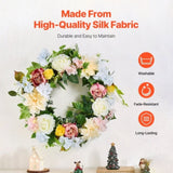 VEVOR Artificial Decorative Wreath 60.96 cm White Pink Yellow Peonies Hydrangeas V952-ZSHHXQHHCH24ZKJWVV0