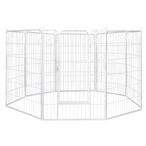 PaWz 8 Panel 32'' Pet Dog Playpen Puppy White 2.5kg Mackerel & Lamb DO1005-32-WH