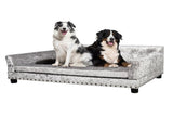 Large Leather Velvet Dog Sofa Lounge Bed V767-P-XD1278-L