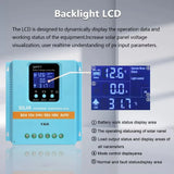 100A MPPT Solar Charge Controller with LCD Display and Dual USB Ports in Blue V178-59152