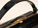 Women'S Evening Clutch Patent Leather Handbag Shiny Hand-Held Bag Hard-Shell - Rose - Size 18-13-14 V1347-DSZ-001-001-ROS-18-13-14
