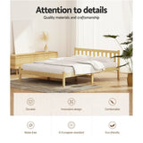 Artiss Bed Frame Double Size Wooden Oak SOFIE WBED-D-001D-WD