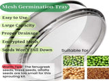 9" Stackable Stainless Steel Seed Sprouting Kit, 3-Tier Mesh Germination Tray, Sprout Grower with V1259-DP01-A-872