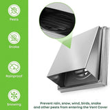 4 Inch Dryer Vent Cover Outdoor Walls, Stainless Steel External Extractor Wall Vent Cushioned V1369-AZ3-W-11858