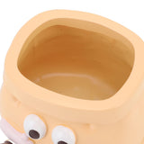 Succulent Pot Resin Cute Decorative Planter with Drainage for Ornament Entryway Key Storage Yellow V1294-YM0901-3111250025111