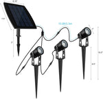 3 x LED Spotlights Powered Solar Garden Lights Outdoor Waterproof V178-14711