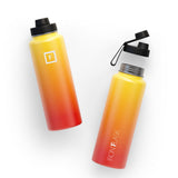 Jade Yoga Voyager Mat - Purple & Iron Flask Wide Mouth Bottle with Spout Lid, Fire, 32oz/950ml V398-JY-668P-IFB