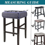 Square Saddle Bar Stool Covers Set of 4, Stretch Jacquard Washable Seat Slipcovers, Dark Coffee V1188-MS-721-160