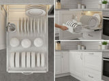 CARLA HOME 2 Pack Pull Out Dish Rack for Kitchen Cabinet with Slide Out Drawer Organizer for Plates, V178-36327