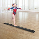 2.4m Gymnastics Folding Balance Beam Black Synthetic Suede V63-827841