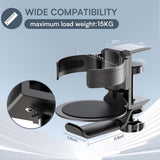 Two desktop clip-on cup holders and headphone hanger - adjustable, non-slip silicone, maximum load V888-ELOSUNG35655