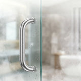 4-Pack Stainless Steel Shower Door Handles Smooth Single Bar Grip, Protective Rubber End Pads, V1369-AZ3-W-12041