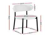 Artiss Dining Chairs Set of 6 Sherpa Boucle White DINC-B-W01-WHX6