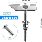 12 Pcs M8 Heavy Duty Toggle Anchors in Carbon Galvanized Steel Spring Anchors Ceiling Mounting for V1237-MS-626-448