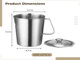 Stainless Steel Pitcher with Lid, 2 L/70 oz Measuring Cup with Dual-Scale Markings, Milk Frothing V1192-AZ-W-18493