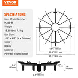 Log Grate, 27 inch Heavy Duty Wheel Fire Grate with 6 Support Legs, Solid Powder-coated Steel Bars, V952-LXYMP6X20MM27JRUUV0