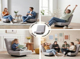 Artiss 4PCS Swivel Floor Chair 360 Adjustable Foldable Lounge Seat Floor Sofa Chair Grey FLOOR-SBL-03LIN-GYX4