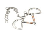 Horse Bit Stainless Steel Copper D Ring Snaffle Bit with Chain for 125mm Horse Mouth V1294-YM0717-3111220220411