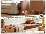 Artiss Folding Kraft Paper Bed Frame with Mattress and Pillow 300kg Capacity 200x60cm PAPER-BED-6016-BR-AB