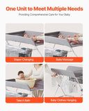 VEVOR Foldable Baby Changing Diaper Station with Side Basket & Wheels Light Gray V952-ZDNBTQHSXXSDBQAAV001V0