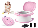 Portable Folding Potty for Toddlers Compact Travel Toilet with Cat Design, Easy to Carry & Clean, V1107-CS-ETCZZDZBQF