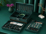 Velvet Jewelry Box with Lock - 3 Layers - Large Jewelry Organizer for Women - With Drawers & V1189-HB003WSRH00035